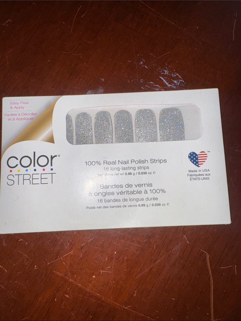 Color Street Silver Holographic Glitter Nail Polish Strips